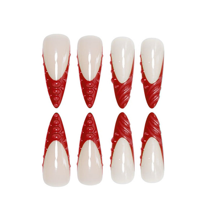 Decorative Sculpted Stiletto Press-On Nails Bowlift
