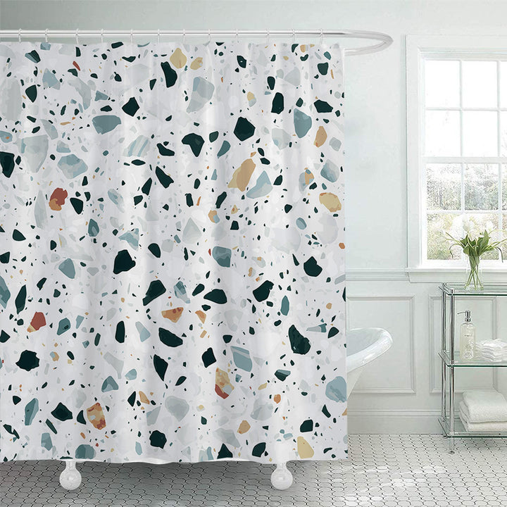 Stylish Terrazzo Print Shower Curtain Bowlift