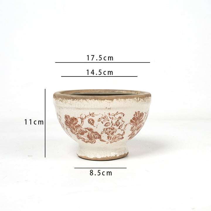 Floral Ceramic Planter Bowlift