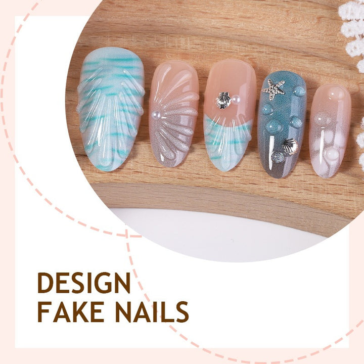 Creative nail art set with maritime accents and glitter decorations Bowlift