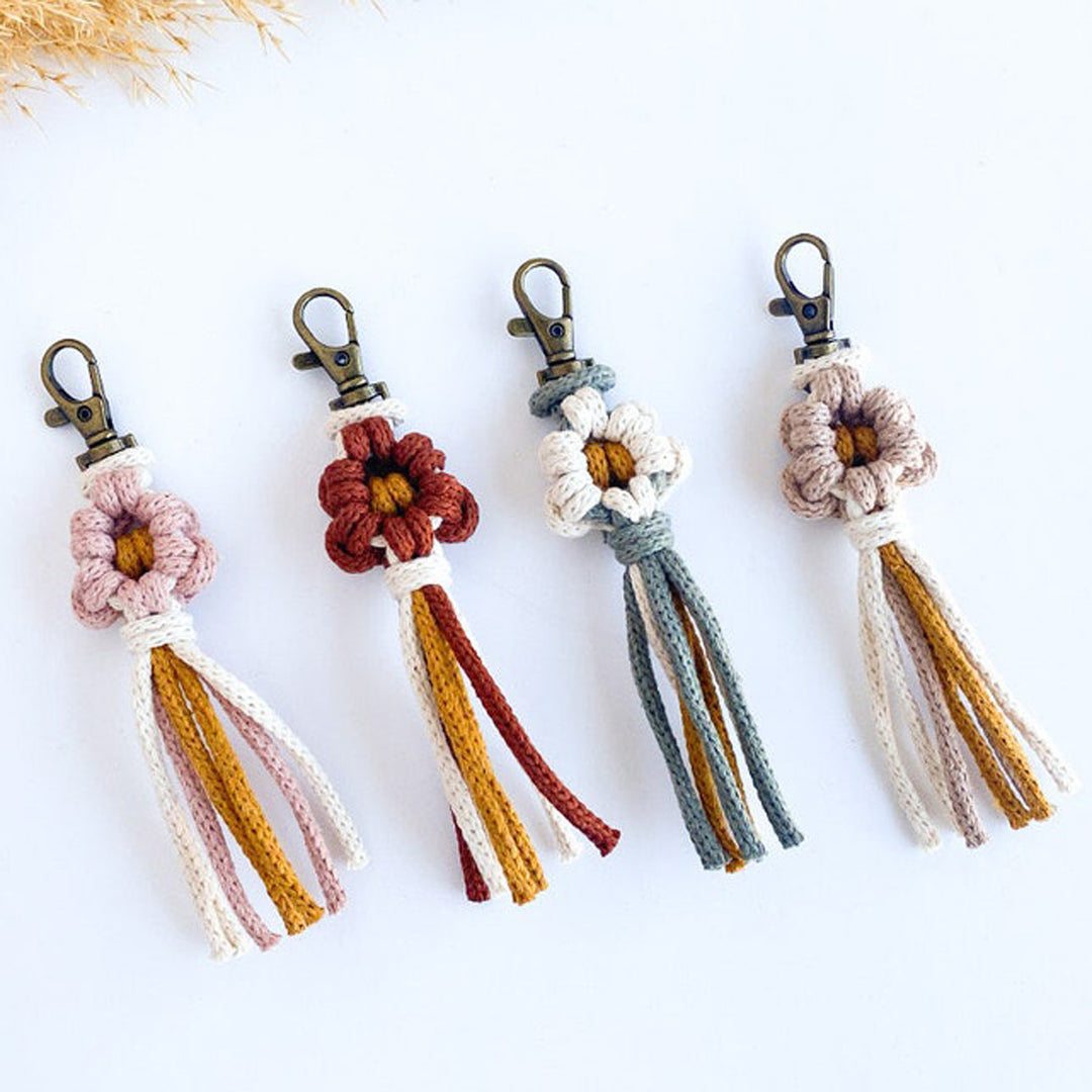 Handcrafted Macrame Flower Keychain Bowlift