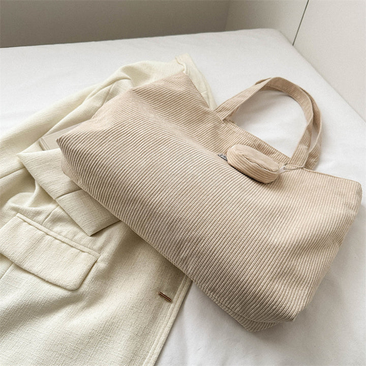 Stylish Corduroy Tote Bag