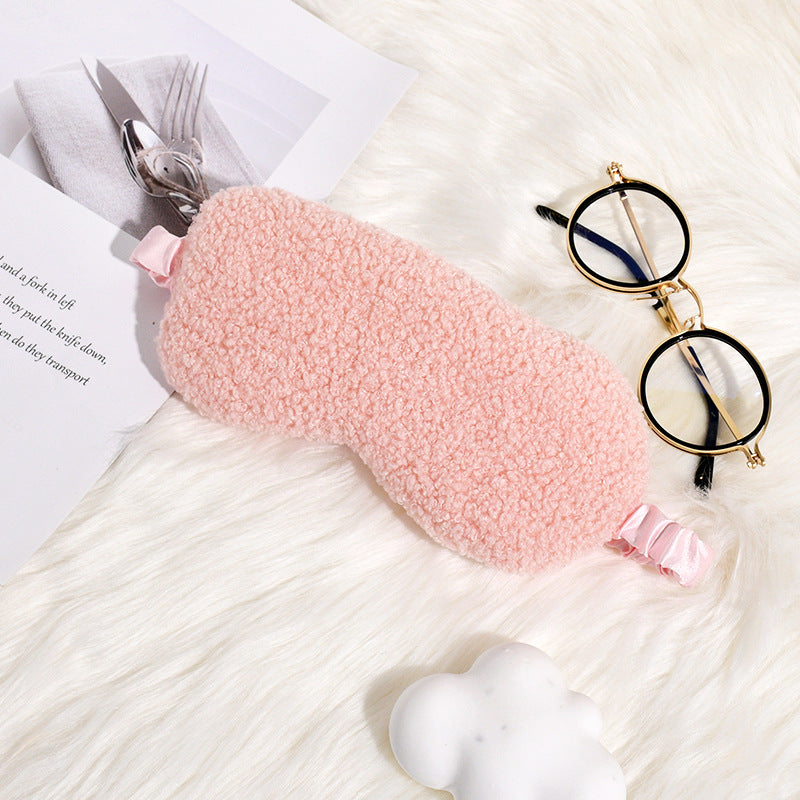 Women's cuddly thermo sleep mask made of teddy fleece with adjustable satin band Bowlift