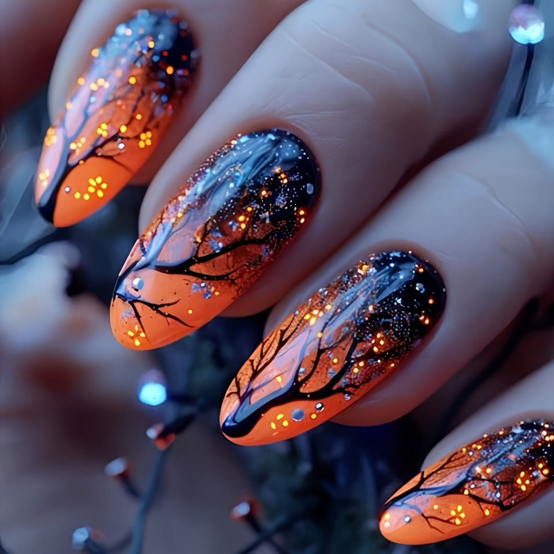 Artistic Night Sky Themed Nail Art Bowlift