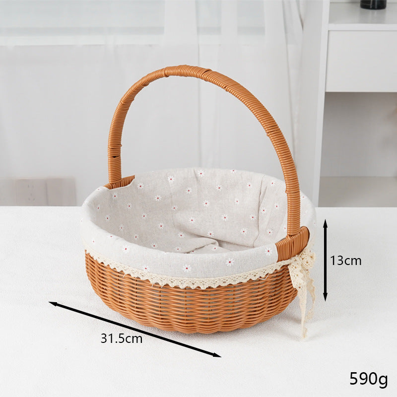 Decorative Round Woven Basket Bowlift