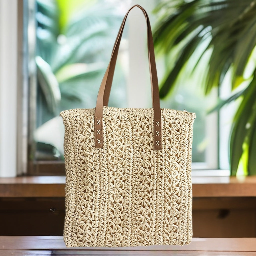 Handcrafted Beach Bag in Modern Macrame Style Bowlift