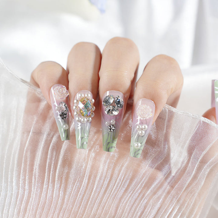 Premium Decorative Press-On Nail Art Set Bowlift