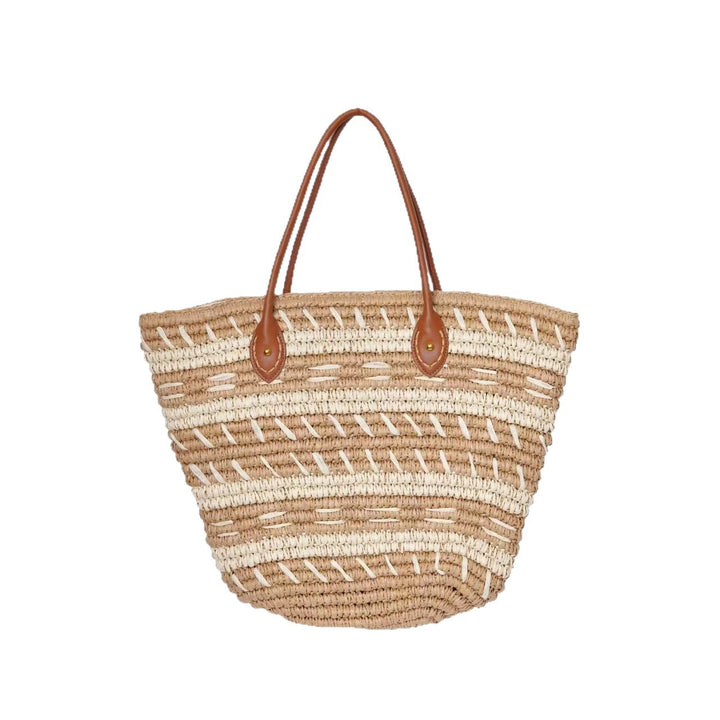 Bast-Beach bag with Elegant Structured Design Bowlift