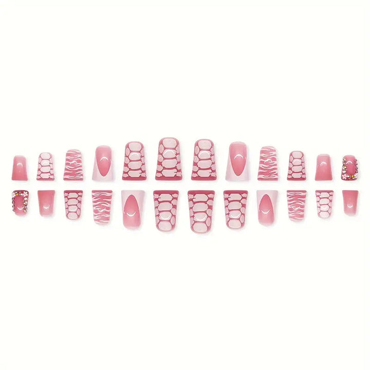 Artistic Glossy Press-On Nail Extensions Bowlift