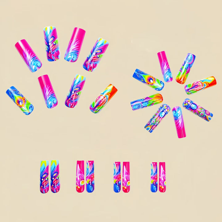 Nail art set with creative patterns and glitter Bowlift