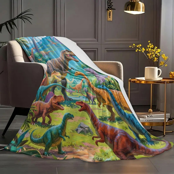 Dinosaur-Themed Plush Blanket