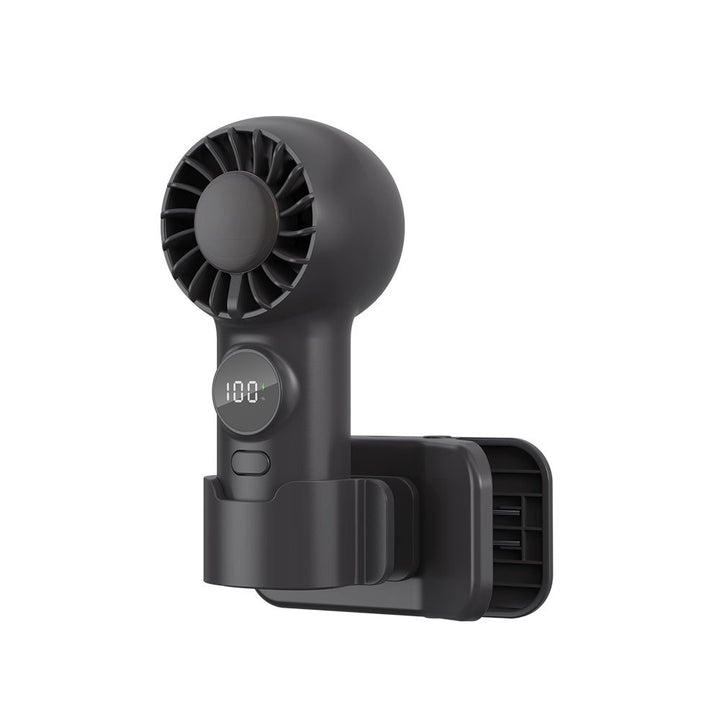 Unisex Mini Digital Display Rechargeable Handheld Fan Bowlift
