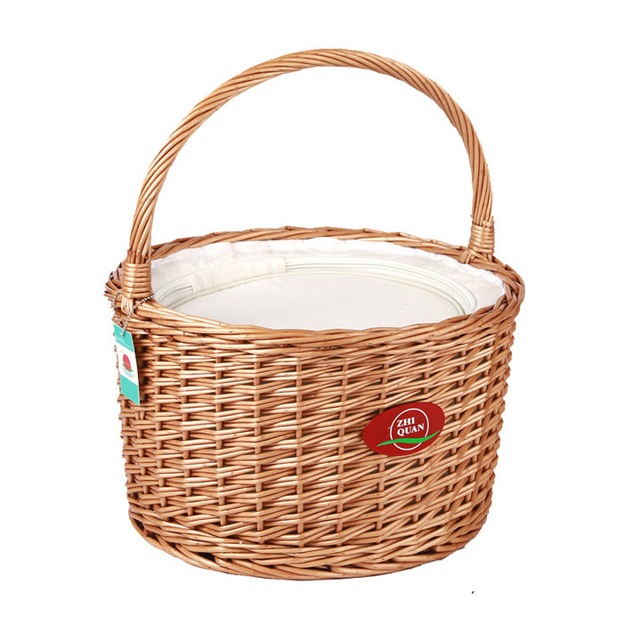 Ladies picnic basket made of high-quality natural material with sturdy wooden lid Bowlift