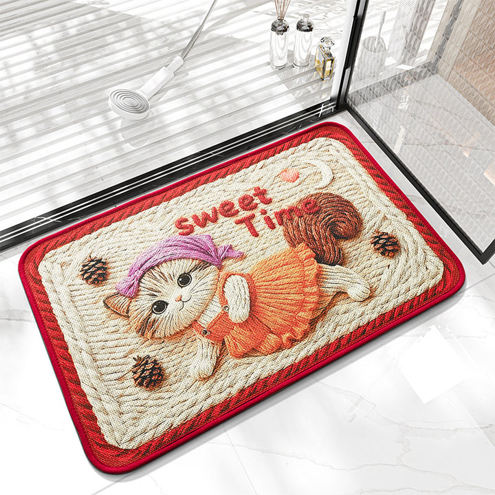 Cute Bunny-Themed Welcome Mat