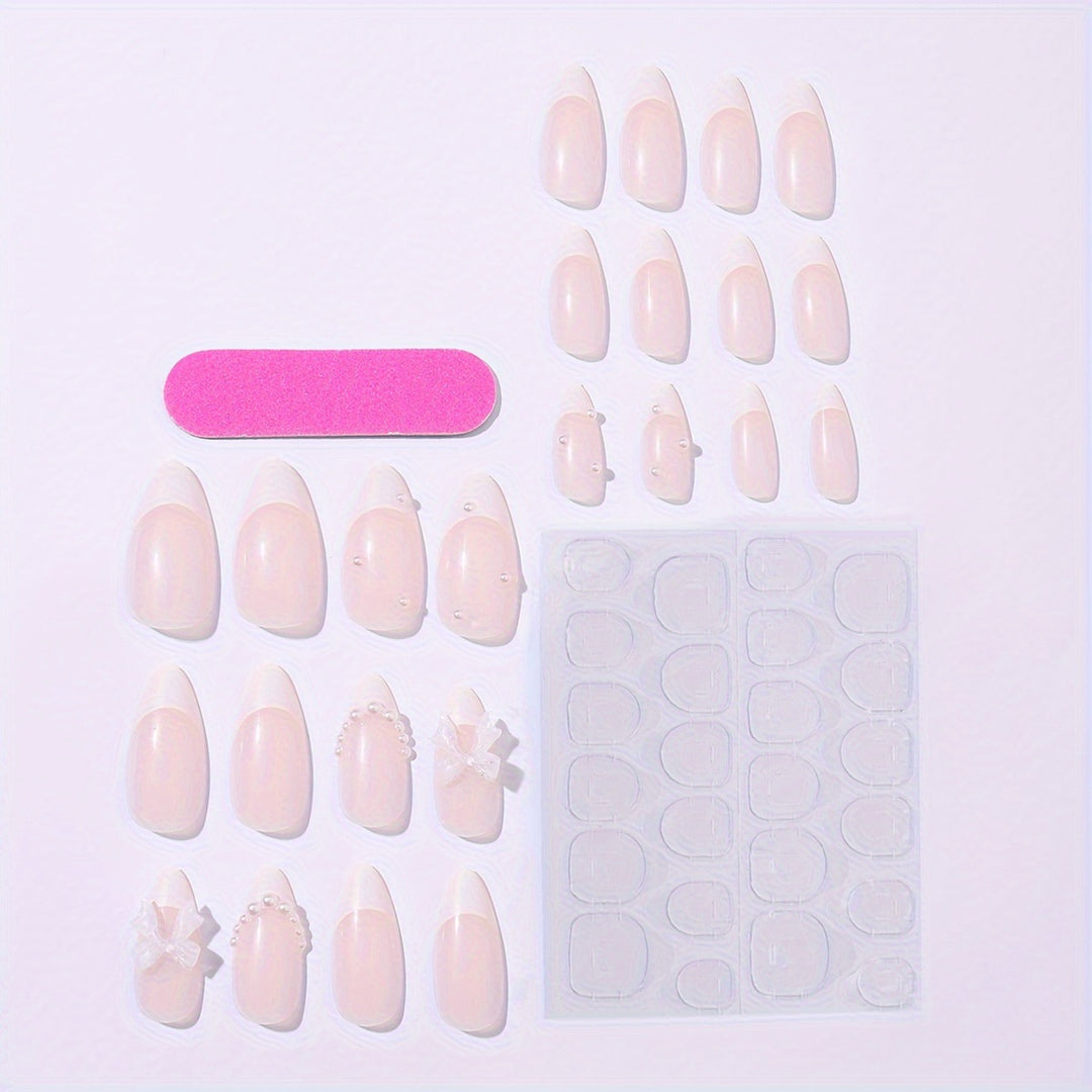 Artificial nail set with elegant decorative elements Bowlift