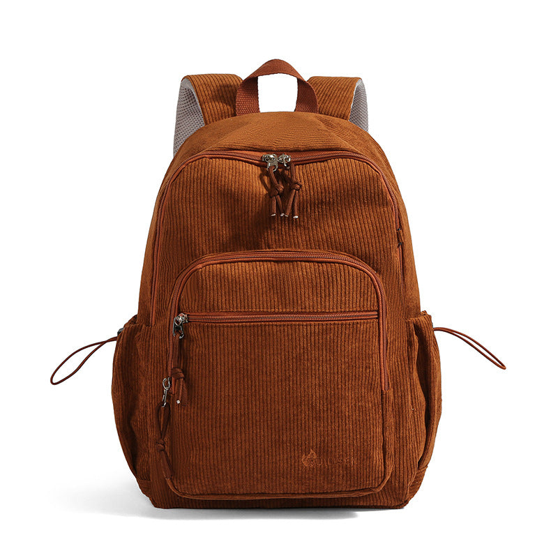 Corduroy Textured Casual Backpack