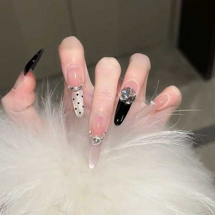Artistic Press-On Nail Set Bowlift