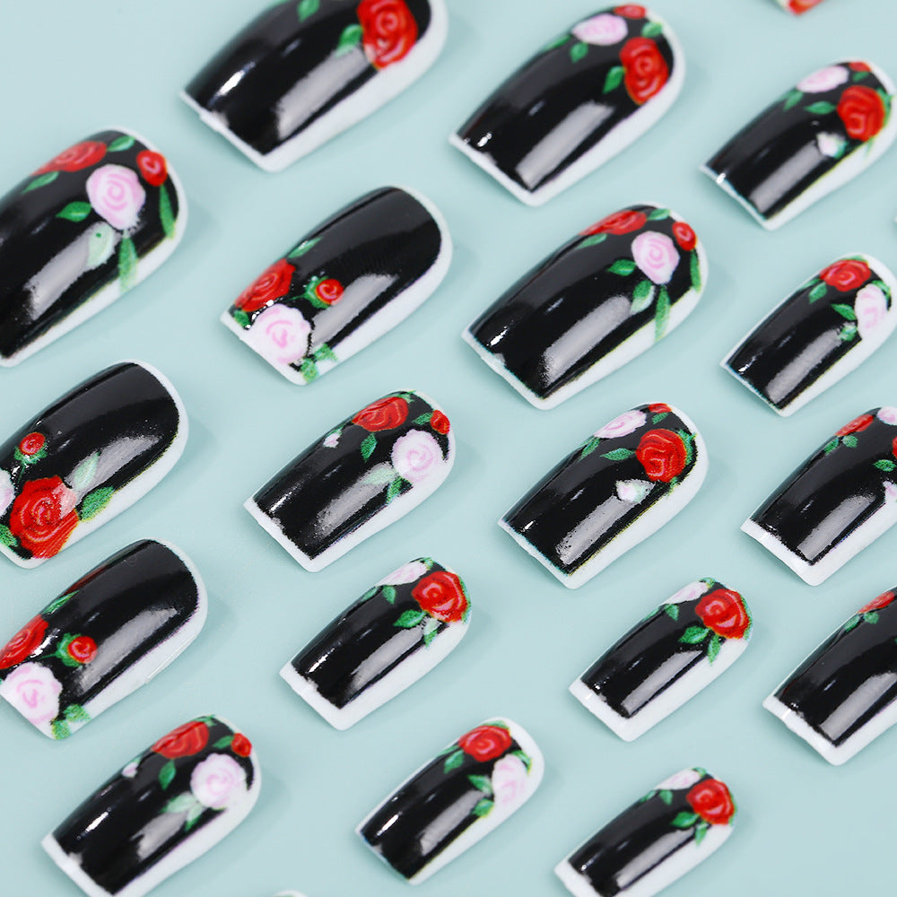 Artificial nails in floral vintage design Bowlift