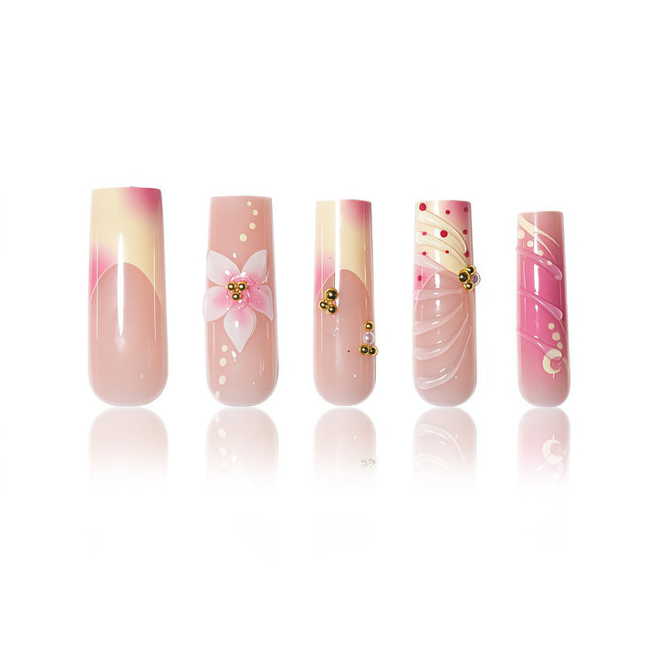 Floral Embellished Nail Extensions Bowlift
