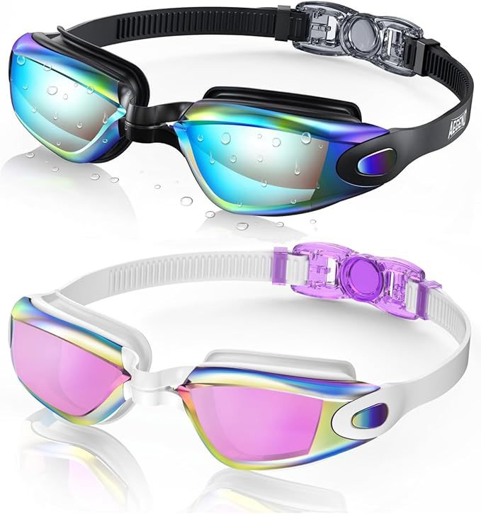 Swim goggles with adjustable head strap and anti-fog technology Bowlift