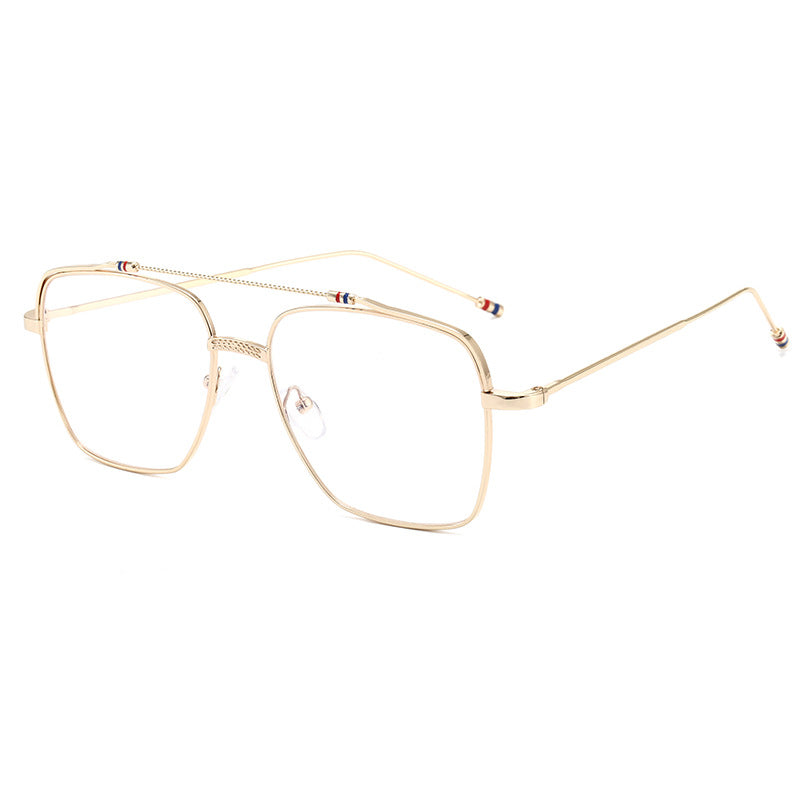 Ladies trendy curved glasses with narrow metal frame Bowlift