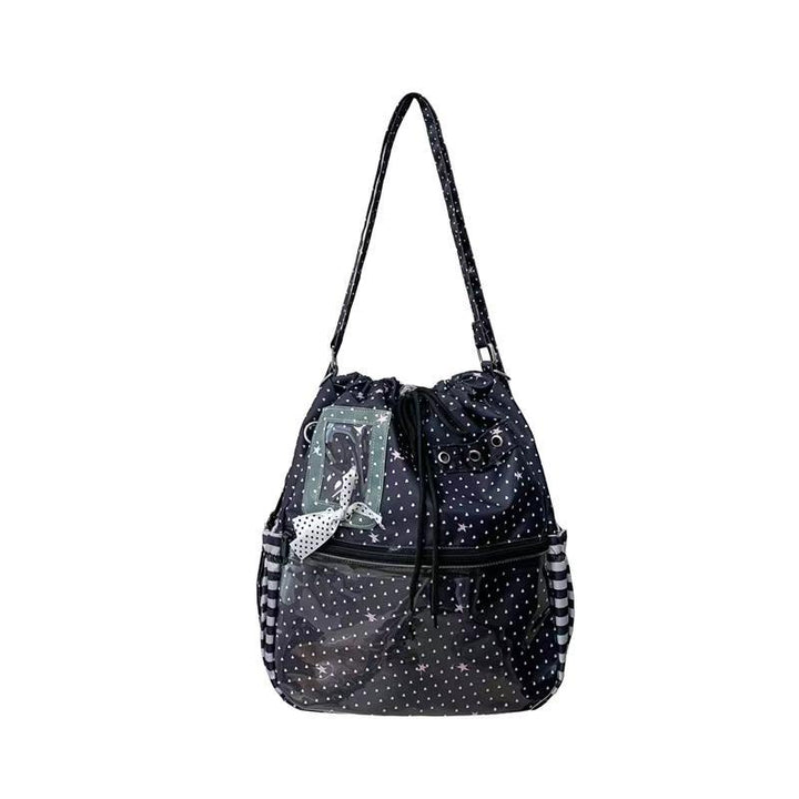 Shoulder bag with practical compartments and playful design Bowlift