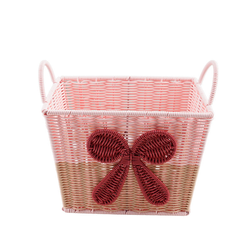 Decorative Woven Storage Basket with Bow Design Bowlift