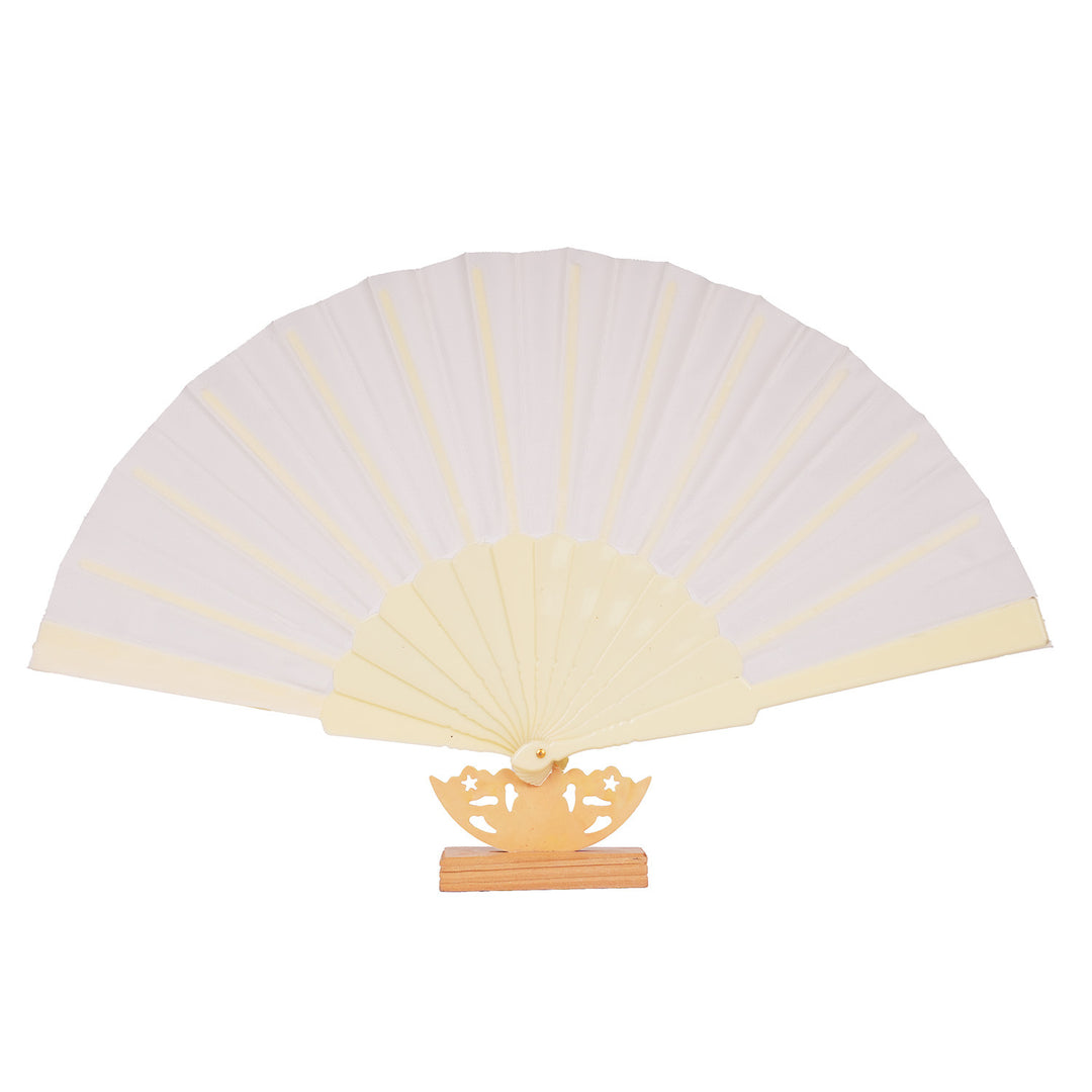 Ladies decorative fan with elegant wooden handle Bowlift