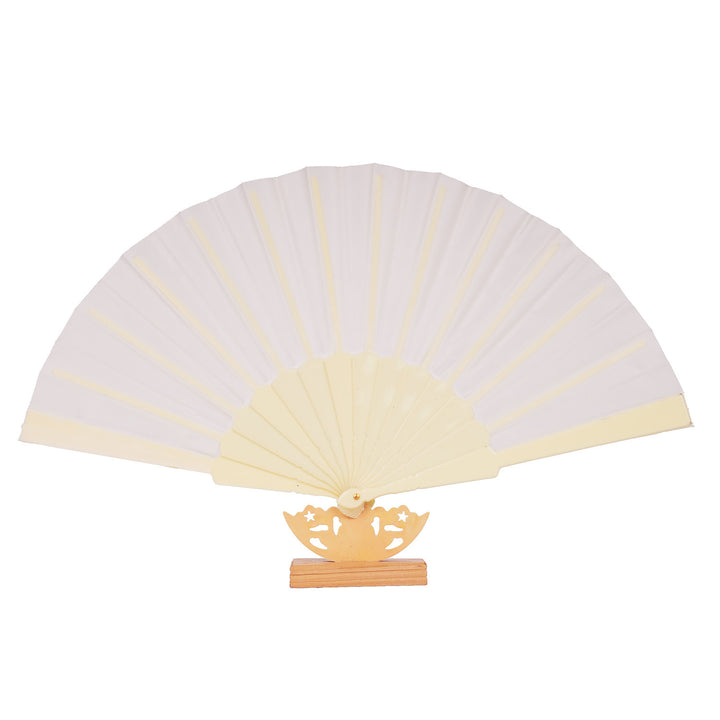 Ladies decorative fan with elegant wooden handle Bowlift