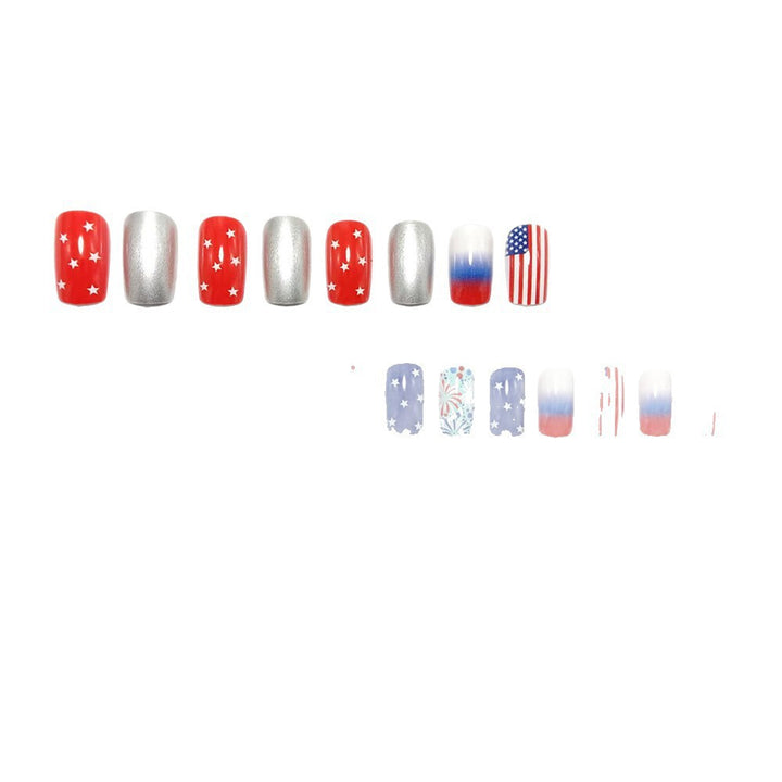Creative Nail Design Set with Star and Stripe Motifs Bowlift