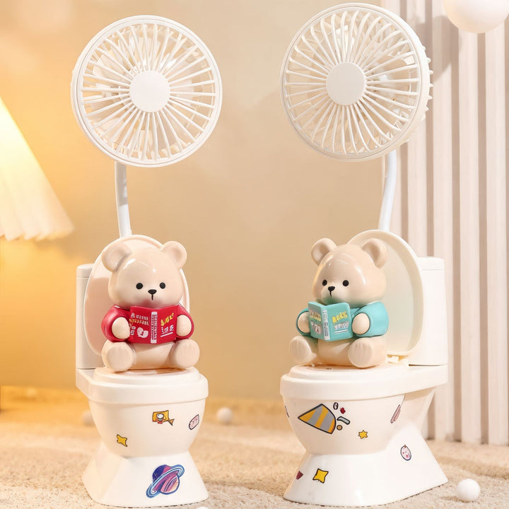 Women's Portable Mini Fan with Creative Bear Design Bowlift