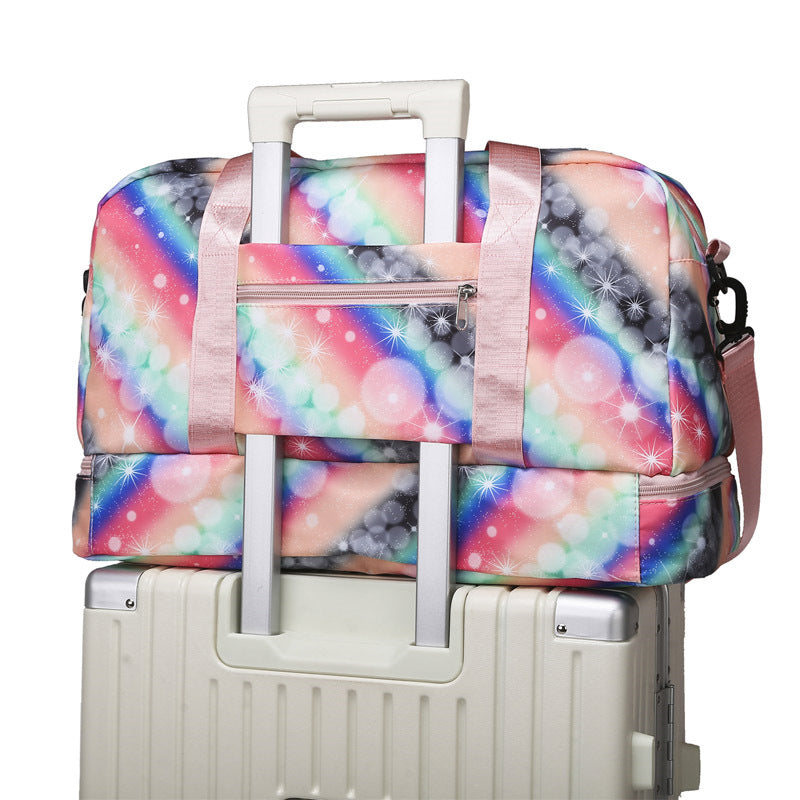 Leisure travel bag with colorful design and multiple compartments Bowlift