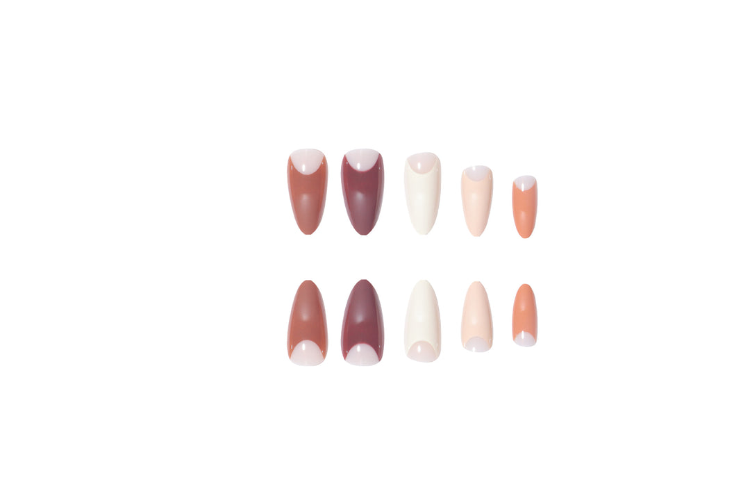 Elegant Stiletto Press-On Nail Set with Unique French Tips Bowlift