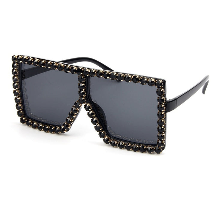 Women's oversized sunglasses with sparkly crystal frame Bowlift