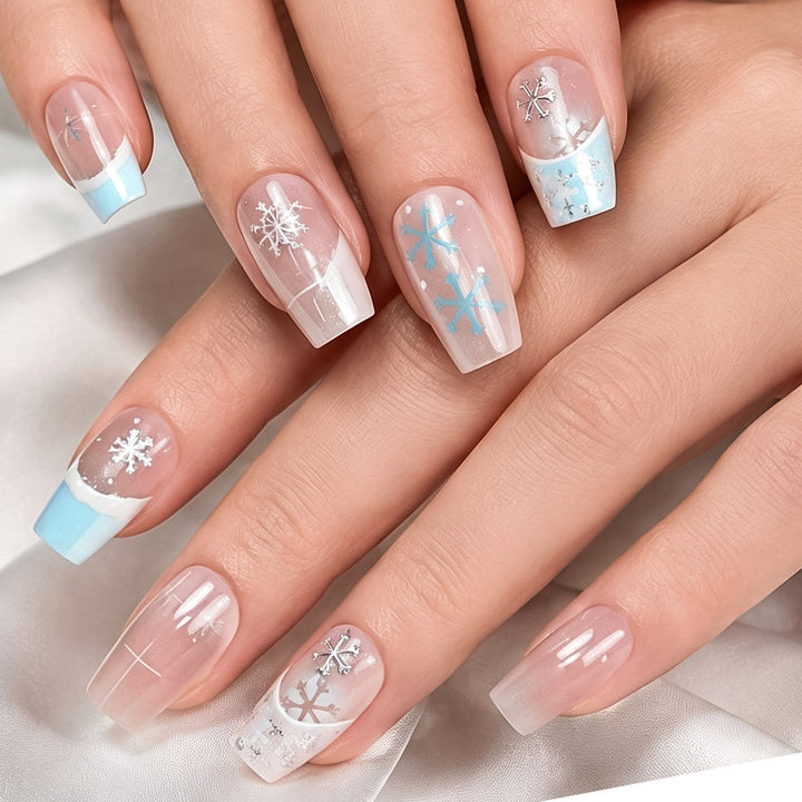Stylish Winter-Themed Press-On Nails Bowlift