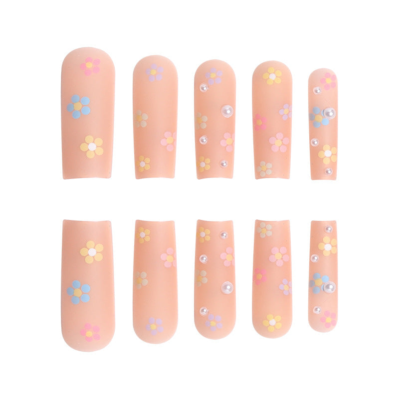 Floral Embellished Long Press-On Nails Bowlift