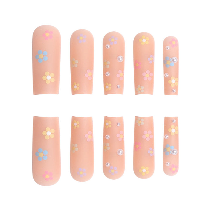 Floral Embellished Long Press-On Nails Bowlift