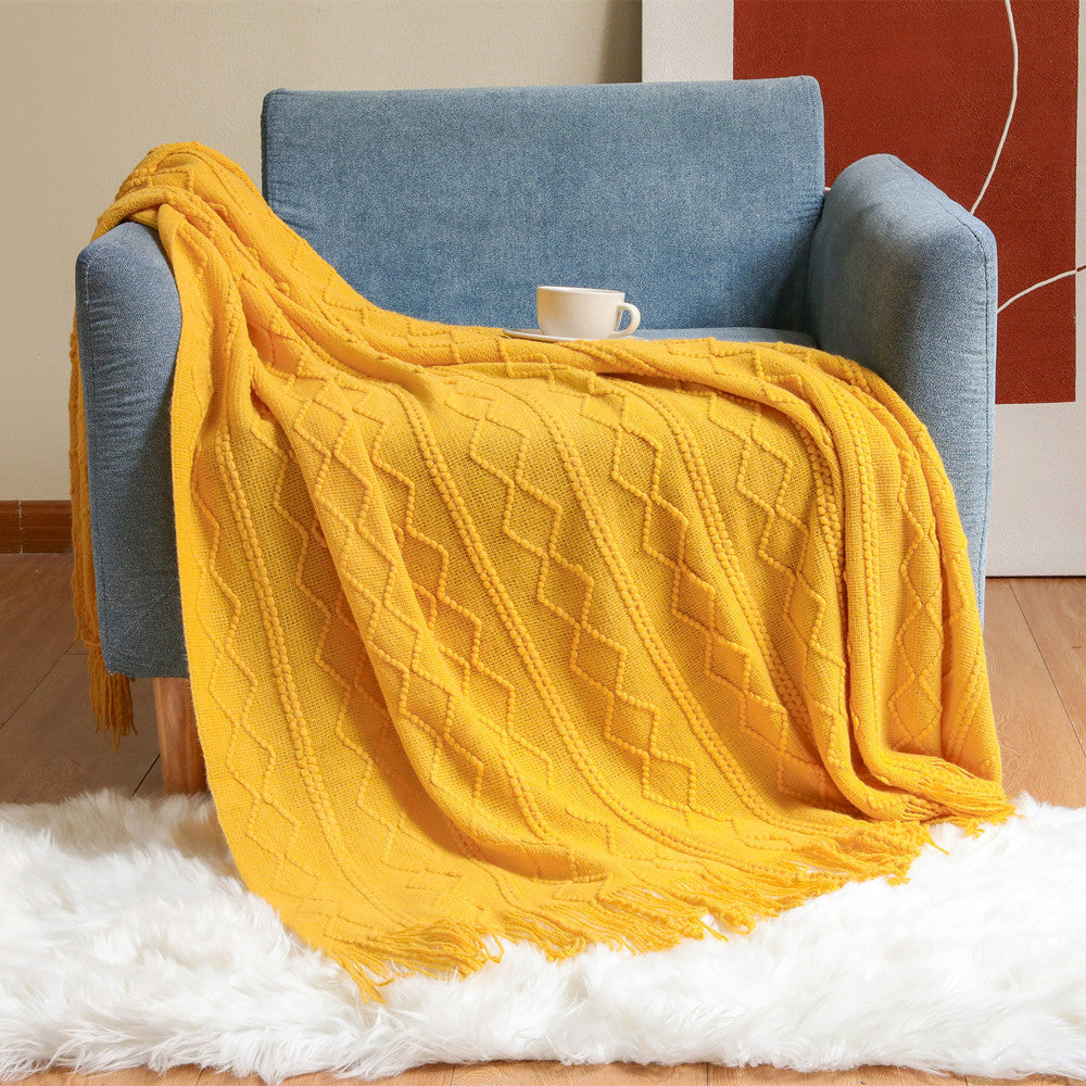 Cozy Decorative Fringe Throw Blanket