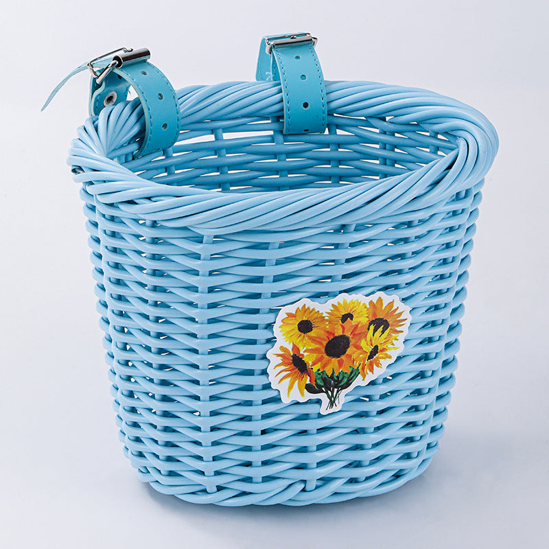 Woven Storage Basket with Adjustable Leather Straps Bowlift
