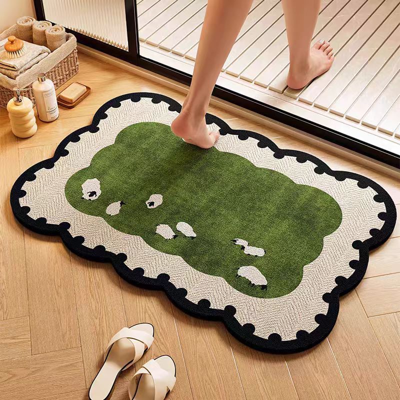 Cloud-Shaped Pet-Themed Bath Mat