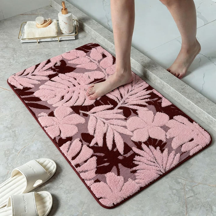 Floral Pattern Soft Bath Mat Bowlift