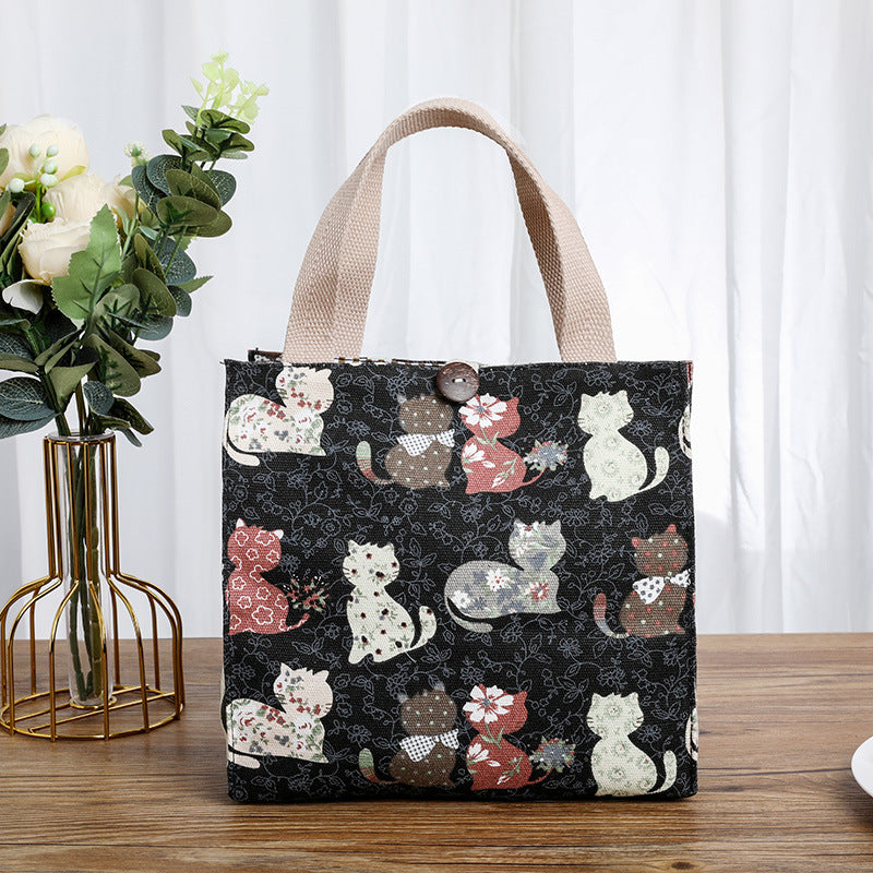 Cute Cat-Themed Storage Tote Bowlift