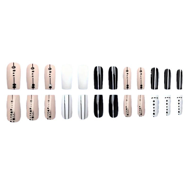 Artistic Geometric Press-On Nail Art Bowlift
