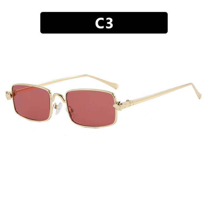 Ladies elegant square sunglasses with luxurious metal frame and UV protection Bowlift