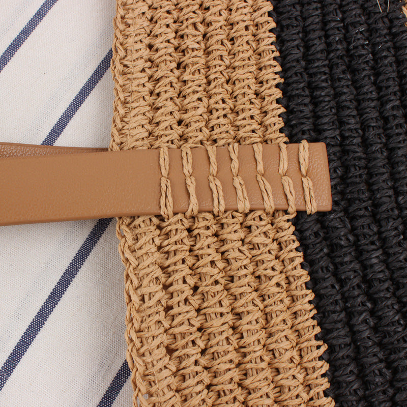 Braided shopping bag with elegant leather handles Bowlift