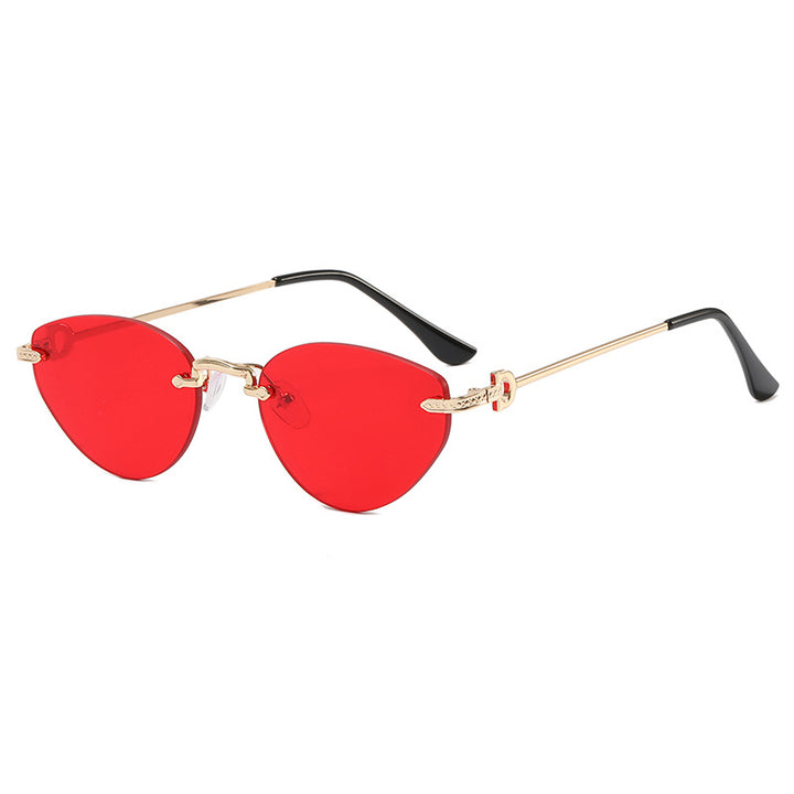 Women Futuristic Half-Frame Sunglasses Bowlift
