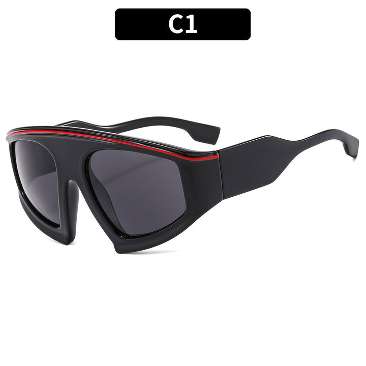 Futuristic Geometric Shield Sunglasses