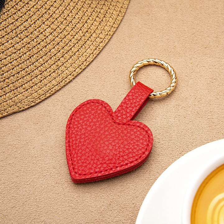 Heart-Shaped Leather Keychain Bowlift