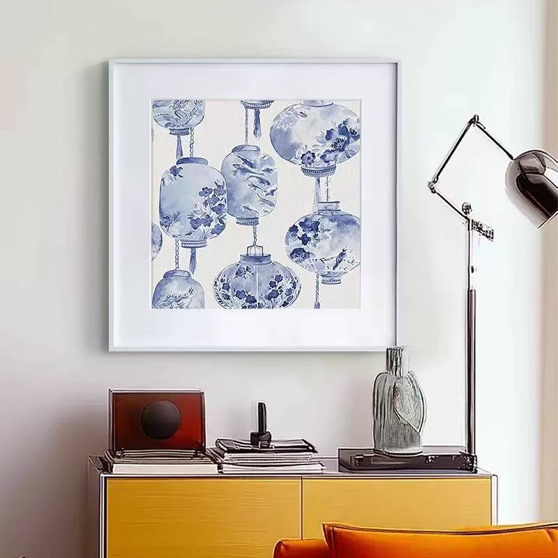 Framed Decorative Lantern Art