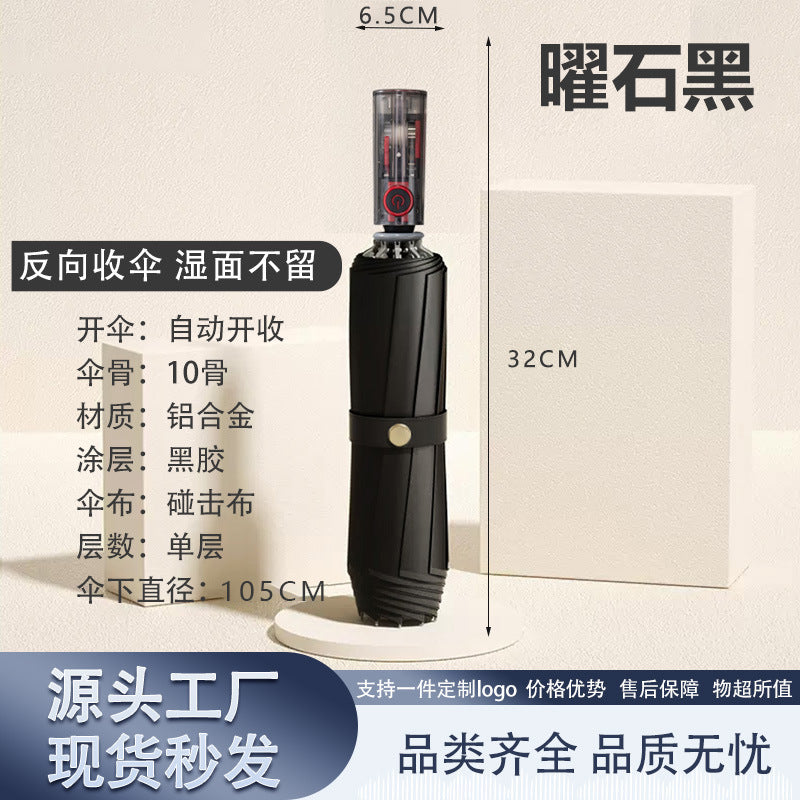 Women's Automatic Windproof Folding Umbrella Bowlift